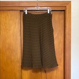 Jones New York Brown Polka Dot Midi Skirt